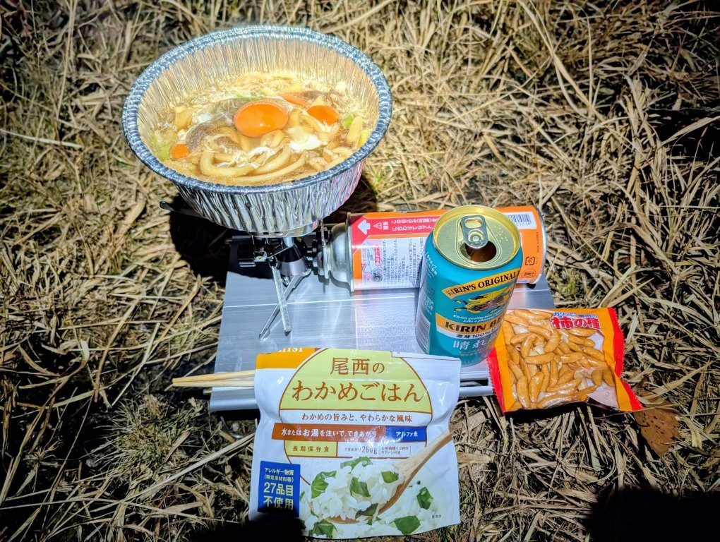 坊がつるキャンプ場での夕食